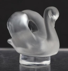 Lalique 'Swan' Frosted/Clear Glass Paperweight Inscribed Signed - Picture 1 of 7