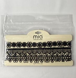 Mia Collection - Lace Necklace Choker Black Set of 3