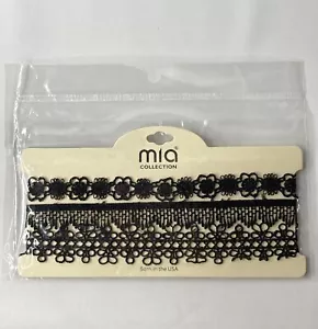Mia Collection - Lace Necklace Choker Black Set of 3 - Picture 1 of 2