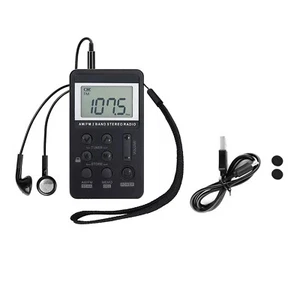 Mini Digital Portable Pocket LCD AM FM Radio Stereo Rechargeable w/Earphone - Picture 1 of 12