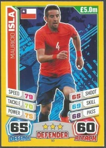 TOPPS MATCH ATTAX  BRAZIL 2014 WORLD CUP- #050-CHILE-MAURICIO ISLA - Picture 1 of 1