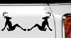 Sexy Deer/Flap (2 Decal Set) Vinyl Decal 4" x 5.5" - Picture 1 of 1