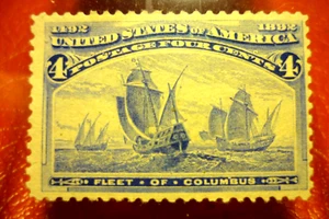 US Stamp Scott # 233 Ultramarine 4cent Columbian Exposition Issue - Mint OG NH - Picture 1 of 2