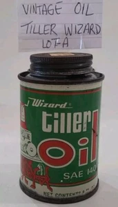 Vintage Wizard Tiller Oil SAE 140 Worm Gear lubrificante lattina olio attrezzatura agricola (A) - Foto 1 di 12
