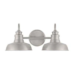 Hampton Bay Elmcroft 18.25 in. 2-Light Brushed Nickel Farmhouse Vanity with Meta - Picture 1 of 10
