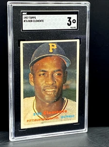 1957 Topps #76 Bob/Roberto Clemente Pittsburgh Pirates HOF SGC 3 VG "LOOK" - Picture 1 of 4