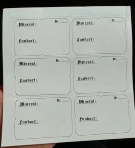 50 ETIKETTEN STICKER Beschriftung von Mineralien (56 x 38mm) Fundort-Kärtchen - Picture 1 of 1