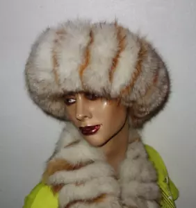 Fuchs Pelz Stirnband Silberfuchs Fell Haarband Fellmütze Pelzmütze Real Fox Fur - Bild 1 von 6