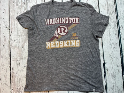 Washington Redskins Shirt Adult 2XL XXL Heather Gray Logo NFL 47 Brand Men's Cover