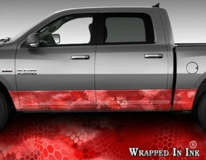 Rocker Wrap Red Chameleon Camo Red Camo Decal Wrap Truck Side Camouflage A57 - Bild 1 von 4