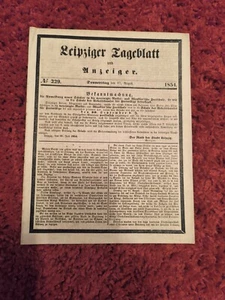 Altes Leipziger Tageblatt 1854 - Bild 1 von 5