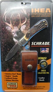 Schrade USA {5UH} Uncle Henry “IHEA” Lockback Knife with Sheath & Pin-Clampac - Picture 1 of 4