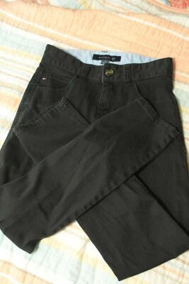 Tommy Hilfiger Boys Black Pants Jeans Denim Material Sz 8 Classic Foto 1 de 4
