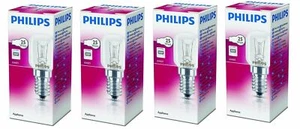 4 x 25w PHILIPS Branded Oven Lamps / Cooker Light Bulbs 240v SES E14 300 Degree - Picture 1 of 1