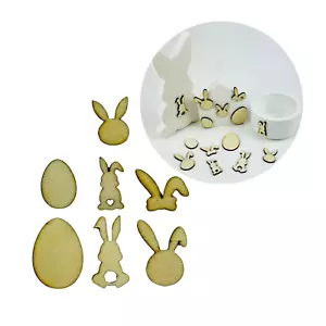 35x Holz Streudeko Tischdeko Ostern Hase Dekorieren Basteln Natur Cabochons - Bild 1 von 5