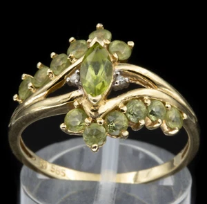 585/ 14kt Gelbgold Ring mit Peridot, Gr.60. ⭐️⭐️⭐️⭐️⭐️ - Bild 1 von 3