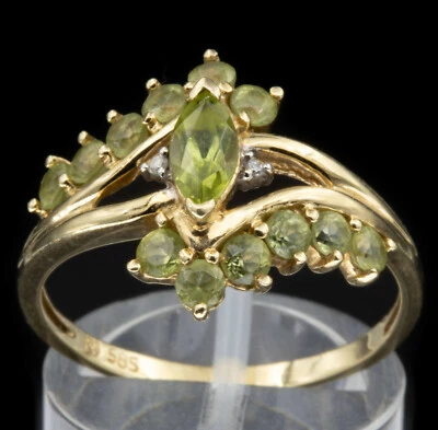 585/ 14kt Gelbgold Ring mit Peridot, Gr.60. ⭐️⭐️⭐️⭐️⭐️ - Bild 1 von 3
