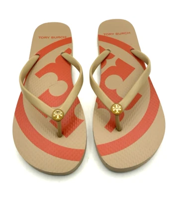 Sandalia Tory Burch Reva Para Mujer Talla 8 Tanga Deslizable Chanclas Rojo-Langosta Zapato Foto 1 de 4