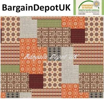 Traditional Patchwork PVC Wipe Clean Vinyl Tablecloth ALL SIZES - Code: F1013-3 - Image 1 of 2