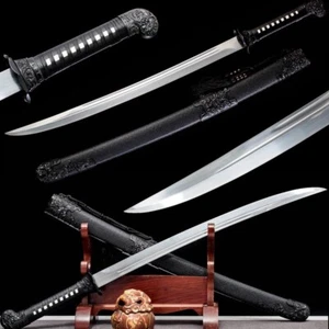 Kampfbereites Breitschwert Qing/Dao Schwert scharf hoher Manganstahl Klinge Handarbeit - Bild 1 von 15