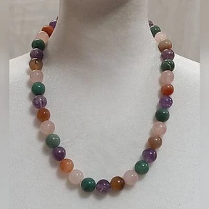 Vintage Multicolor Naturstein Perlen Halskette - Bild 1 von 6