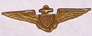WWI US NAVY Brass Flyers Wings 1 1/2" wide by 1/2" high Diestruck each R7834 - Picture 1 of 6
