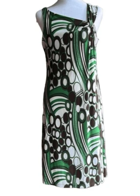 Vestido Vertigo Paris Sin Mangas Verde, Marrón y Tostado Talla M Foto 1 de 4