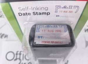 1x Deskmate Blue / Red Ink Self Inking Dater Paid Stamp 0316090 - Picture 1 of 7