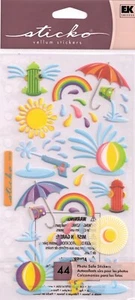 Vintage Sticko Vellum Aufkleber SOMMER SPLASH Thema 59892 SCHNELLER KOSTENLOSER Versand! - Bild 1 von 1