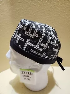 Anesthesia Crossword Men's Skull/Chemo Surgical Scrub Hat/Cap Handmade - Picture 1 of 7