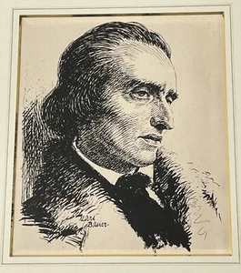 Karl Bauer 1868-1942 Lithographie Portrait Chopin ~ 1930 - Bild 1 von 18