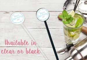 PERSONALISED Cocktail Stirrers Wedding Party Hen Birthday - Picture 1 of 3