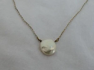 Estate Sterling Silver 16" Necklace with a Baroque Pearl Pendant BC-25 - Picture 1 of 7