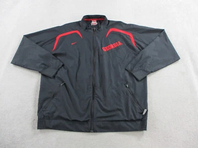 Georgia Bulldogs Jacket Mens XL Black Red Nike Dry Fit Storm Windbreaker Vintage - Image 1 of 4