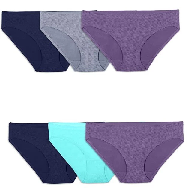 Bragas de microfibra Fruit of the Loom para mujer, paquete de 6, púrpura surtido, 4 ABIERTAS Foto 1 de 1