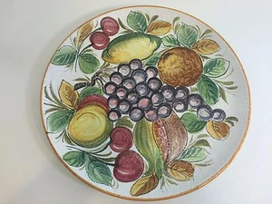 Italien Porzellan handbemalt Früchte Servierplatte Tablett, 13 1/4" Durchmesser - Bild 1 von 5