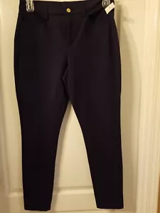 MICHAEL KORS Women`s Blue pants with MK GOLD ROUND LOGO 5 pockets - Picture 1 of 7