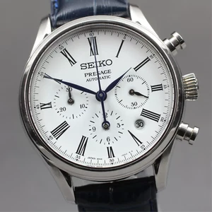 Exc+5 SEIKO Presage SARK013 8R48-00K0 PRESTIGE LINE Enamel Automatic Chronograph - Picture 1 of 16