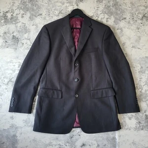Greenwoods Black Stripe Blazer 40R Regular Fit Suit Jacket Single Breasted C - Picture 1 of 11