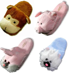 Tru-Fit Girls Soft Comfy Novelty Animal Character Scuff Slippers Sizes 10-4 - Picture 1 of 9