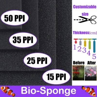 Aquarium Fish Tank Bio Filter Sponge Foam Pad Fine Mesh Biological Biochemical - Image 1 of 4