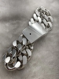 Kubanisches Gliederarmband 21 mm 9’5 Zoll Sterlingsilber 0,925 - Bild 1 von 11