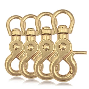 Scheren-Karabiner Haken mit Dreh-Gelenk für Hunde-Leine, 4er SET, Gold Light - Bild 1 von 2