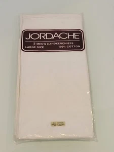 Jordache 3 Pack Of Mens White Handkerchiefs Large Size 100% Cotton - Picture 1 of 4