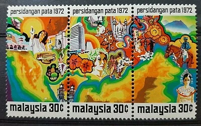 MALAYSIA 1972 PATAC SG 95a HORIZONTAL PAIR OF 3V MNH - Image 1 of 2