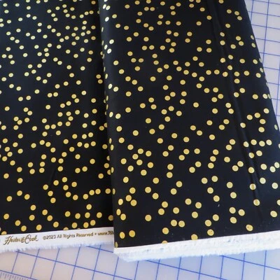 1/2 Yard, Gold Spot Sparkle Cotton Riley Blake $3.99 Ships ANY Amount Of Fabric - Image 1 of 2
