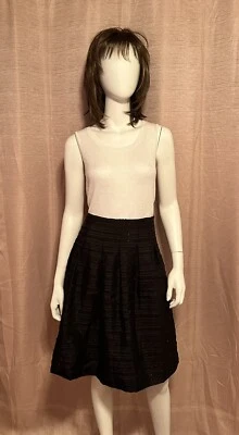 NUEVO CON ETIQUETAS Talbots Mujer Talla 12P Negro Mezcla Poliéster Cremallera Lateral Falda Línea A Foto 1 de 4