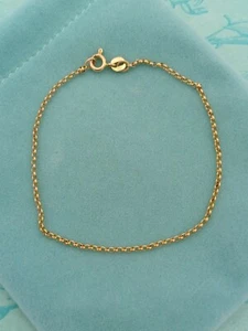 Italian Hallmarked 375/9ct Gold Balestra Fine Rolo Chain Bracelet - Picture 1 of 14