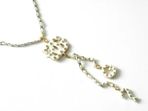 GUESS Damen Halskette Metall Golden Nylon Weiß 45 cm Zirkonia Luxus Trendig Chic - Bild 1 von 3