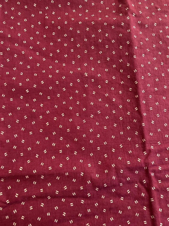3/4 Yard x WOF (38”ish) Red Fabric With Tan Print - Image 1 of 1